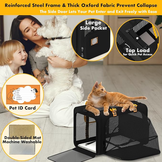 PAWZIDEA Double Pet Stroller with 2 Detachable Carrier, Multifunctional | Portable Travel Crate & Car Seat Combo & TSA-Approved Expandable Carrier, Foldable Jogger Stroller for 2–4 Cats or Small Dogs