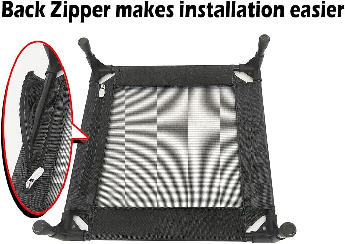 Pozico Elevated Pet Bed with Breathable Mesh for Small Cat and Dog, Raised Cooling Pet Cot for Puppy and Kitty, 18.9x18.9 inch (Black Bed)