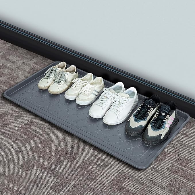 Boot Tray Extra Large 40"x20" - All-Weather, Multi-Purpose | Water-resistant recycled polypropylene, 1.25" raised edges – ideal for mudroom, entryway, garage, pet feeding mat or potted