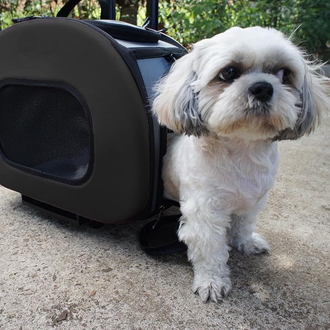 Pet Life ® 'Final Destination' Military-Grade Hardshell and Light 2-in-1 Wheeled or Carrying Travel Airline Cat and Dog Carrier Crate or Portable Pet Kennel