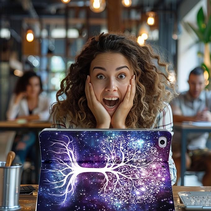 for Microsoft Surface Pro 11/10/9-13" 2024/2022 Tablet Case,Auto Wake/Sleep,Adjustable Stand Protective Cover - Starry Sky Life Tree