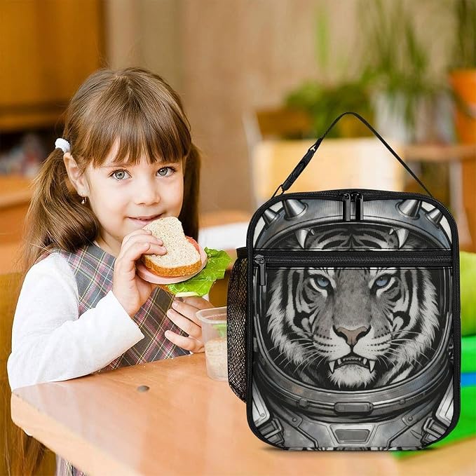 Colored Astro Pet Lunch Box Insulated Small Durable Handbag | Portable Organizer Lunch Bag Reusable Large Capacity Lunch Tote Bags with Mutiple Pockets for Work Office Travel Picnic