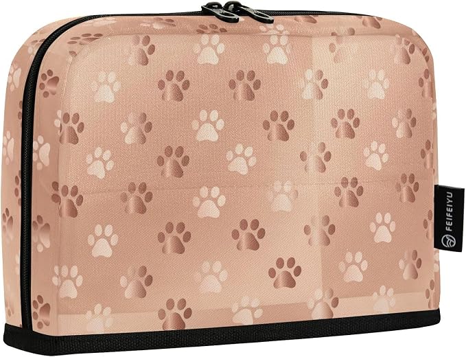 Aslsiy Large Capacity Pencil Case Rose Gold Pet Paws (2) Pencil Pouch for Boys Girls Portable Pen Bag Organizer Standing Makeup Bag for School Office Supplies