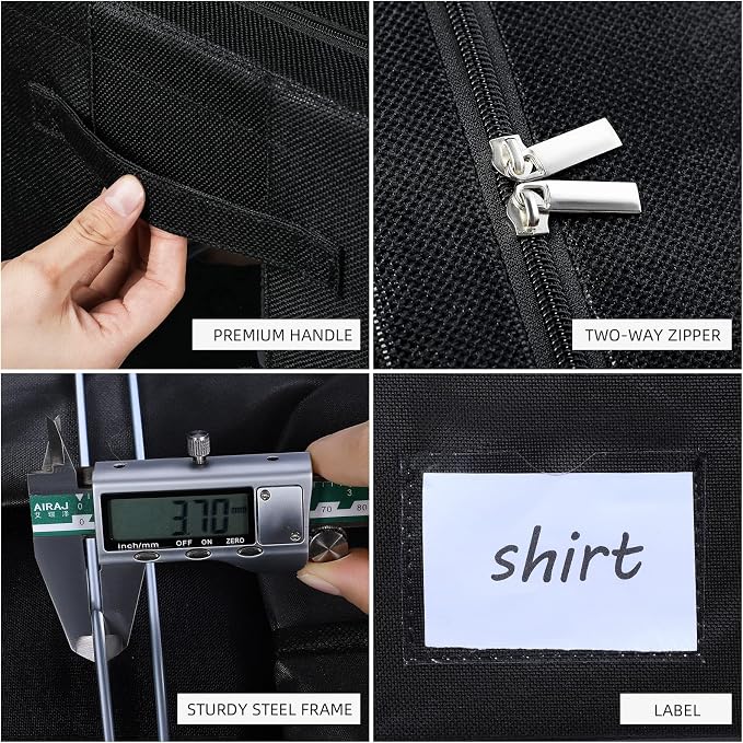 CYhom 3Pack Foldable Storage Bins - Frame Storage Box Linen Fabric Stackable Clothes Container Organizer with Clear Window & Carry Handles Large Capacity (Small-22L, Black)