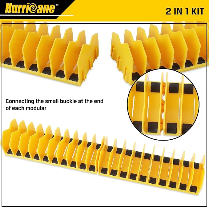 HURRICANE 2-Pack Plier Organizer Rack, 20-Slot Tool Box Organizer with Non-Slip Base, Extendable Drawer Storage for Pliers, Cutters & Hand Tools, Fits 3" High Drawers, Toolboxes and Workbenches