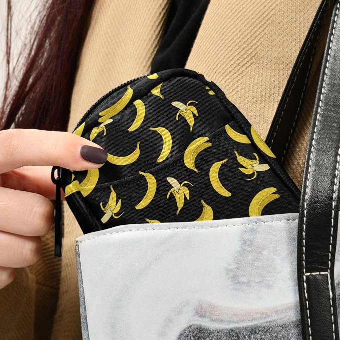 Ollabaky Yellow Banana Pill Organizer Travel Pill Cases Bag Portable Pill Container 7 Days Pill Box Organizer Vitamin Supplement Holder with Zipper for Family Business