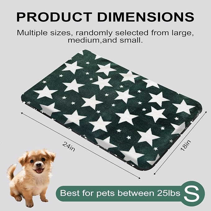 Washable Dog Bed Plush Orthopedic Outdoor Crate Mat with Non-Slip Bottom,Luxe Soft Kennel Pad for Pets, Cozy Cage Cushion & Pet Sleeping Mattress Large Sized,Medium,Small Dogs,24x18 inch,Green