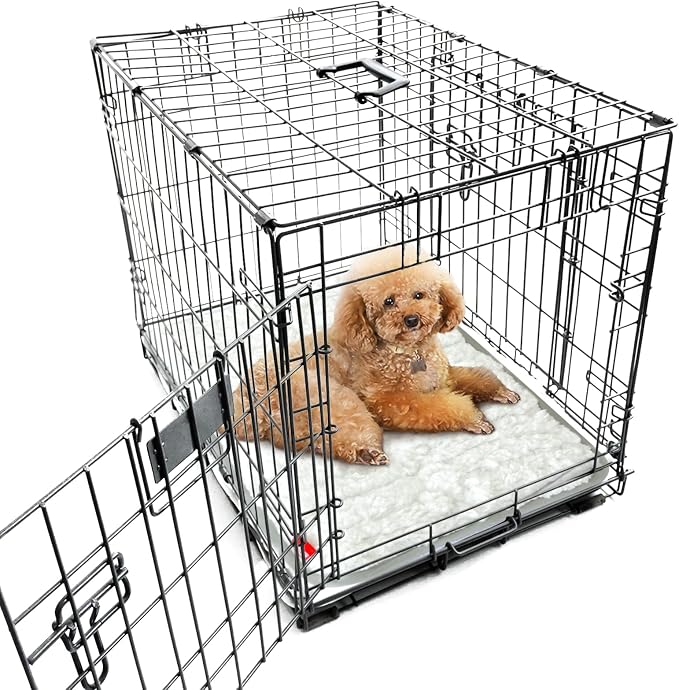 Dog Bed Crate Mat(21" X 14"), Soft Plush Dog Bed Crate Pad | Machine Washable Crate Pad, Sleeping Mat with Anti Slip Bottom