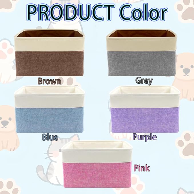 Personalized Dog Cat Toy Storage Basket with Handles Custom Pet Name & Photo Collapsible Organizer Bin Customized Storage Box for Pet Supplies