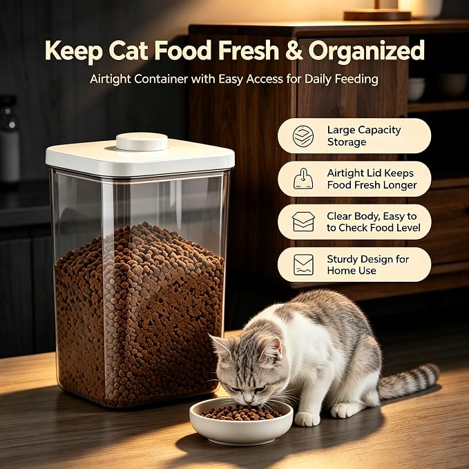 LivLab Mker Pet Food Storage Container With Lids & Cup | 5.5L/5.5KG Airtight Up to 10 lbs Capacity For Dog, Cat, Bird Food, Keep Fresh