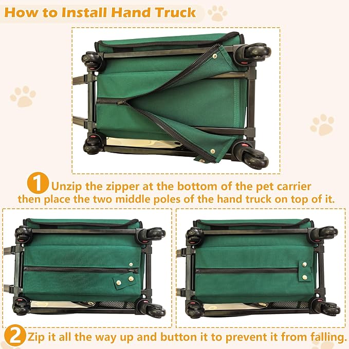 Soft Cat Carrier with Detachable Wheels Expandable - Dog Carrier Foldable Pet Carrier for Cats and Dogs for Travel Outdoor Camping Indoor