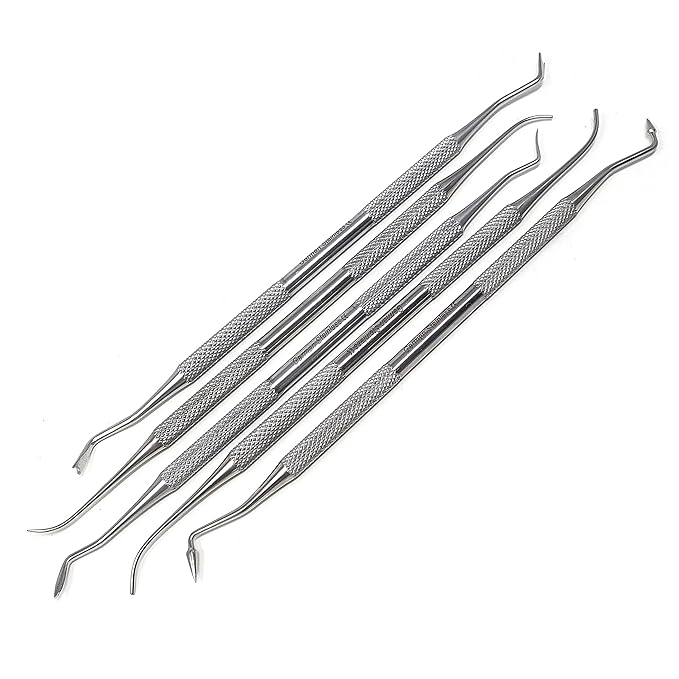 Professional Dental Tools Dental Picks Oral Care Kit, Stainless Steel Hygiene Kit Set with Tooth Scraper Tartar Scaler Tweezers Mouth Mirror for Personal & Pet Oral Care Use (PK Thomas Set of 5 pcs)