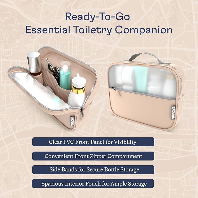 Shacke 8 Set Packing Cubes for Travel, Shoe & Toiletry Bags (Nude Biege) | Complete Suitcase Organizer Bags Set: 4 Luggage Packing Cubes + Laundry, Shoe, Toiletry & Accessories Bags for Any Trip