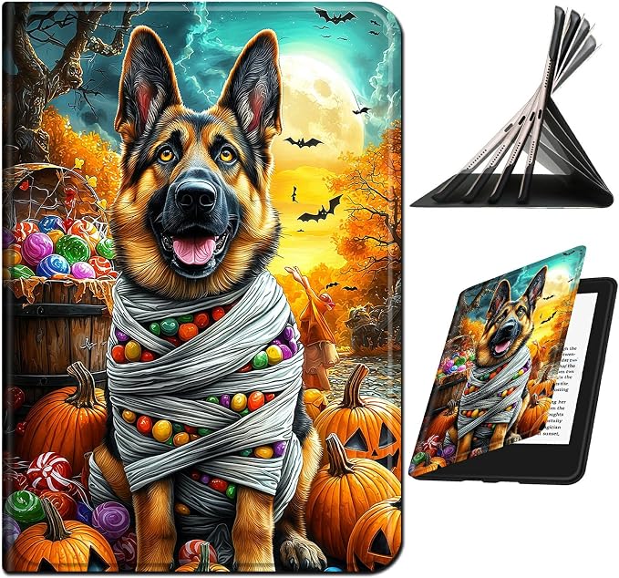 for Samsung Galaxy Tab S9 11 Inch/S9 FE 10.9 Inch 2023 Case | Slim Leather Smart Cover with Multi-Angle Anti-Slip Stand [Auto Wake/Sleep] Shell for Women Men, Pumpkin Puppy