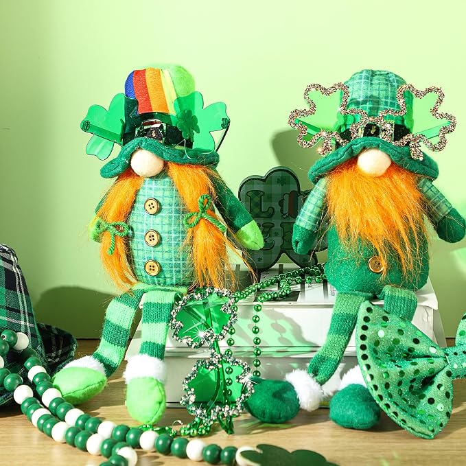 St. Patrick's Day Dog Sunglasses with Adjustable Strap, Green Shamrock Pet Glasses Accessory for Medium Large Dogs Cats, Irish Festival Parade Costume & Photo Prop(Shamrock)