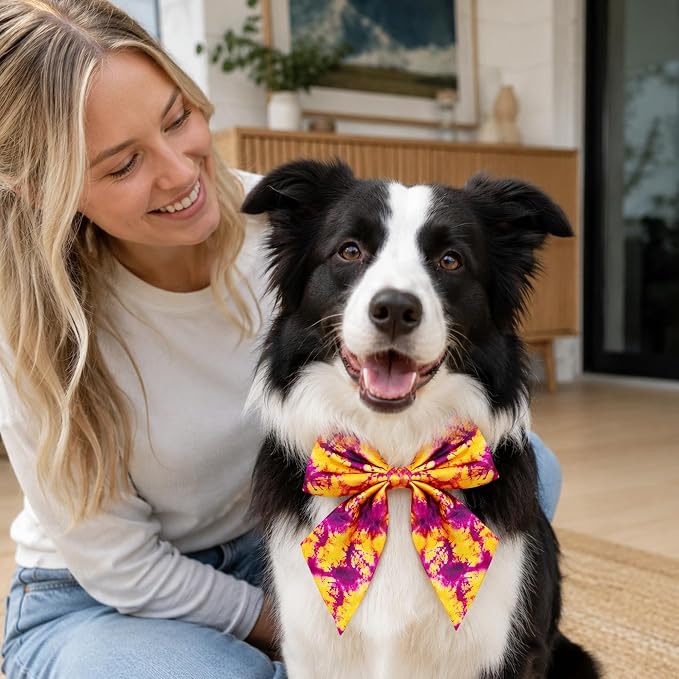 PET SHOW 10 Pack Tie Dye Sailor Dog Bowties for Large Dogs