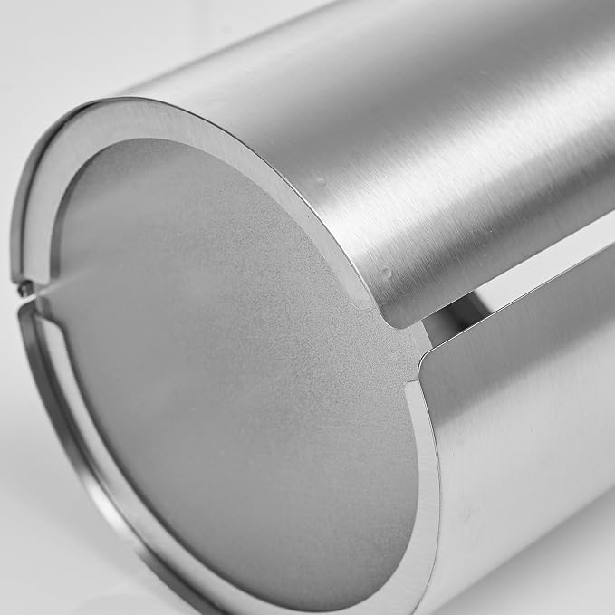 JunSun Cat Proof Toilet Paper Holder Dog Proof Toilet Paper Roll Holder Pet Proof TP Holder Anti-Cat TP Roll Holder TP Roll Keeper Protector Round Enclosed Wall Mounted Stainless Steel Brushed Nickel