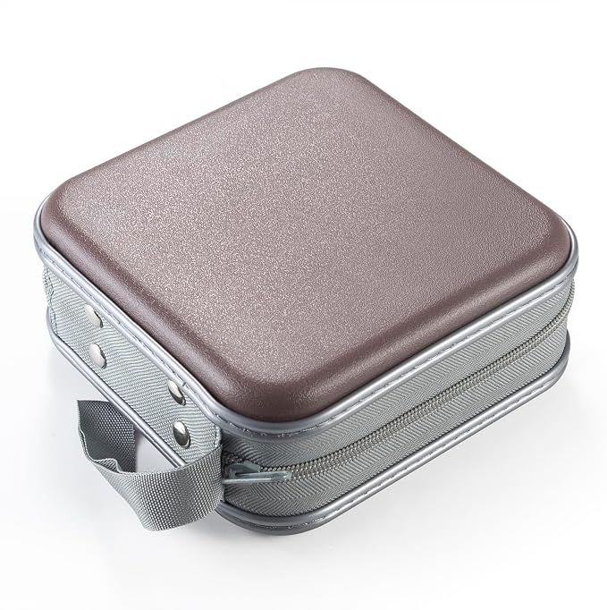 UENTIP CD Case for Car,48 Capacity DVD storage Organizer For Home Travel | CD Holder DVD Case, Smooth Double Zipper, Hard Plastic Shell, Scratch-Resistant, Slip-Resistant Tab, Blu-ray/CD/DVD Storage