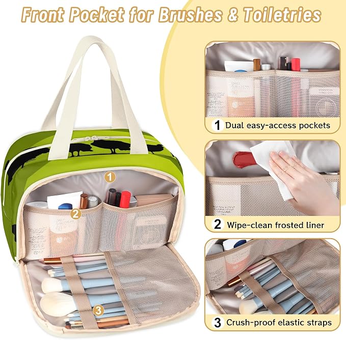 Wild Grouse Travel Toiletry Bag for Women | Turkey Lightweight Waterproof Makeup Cosmetic Bag Large Tote Organizer for Traveling, Toiletries, Accessories