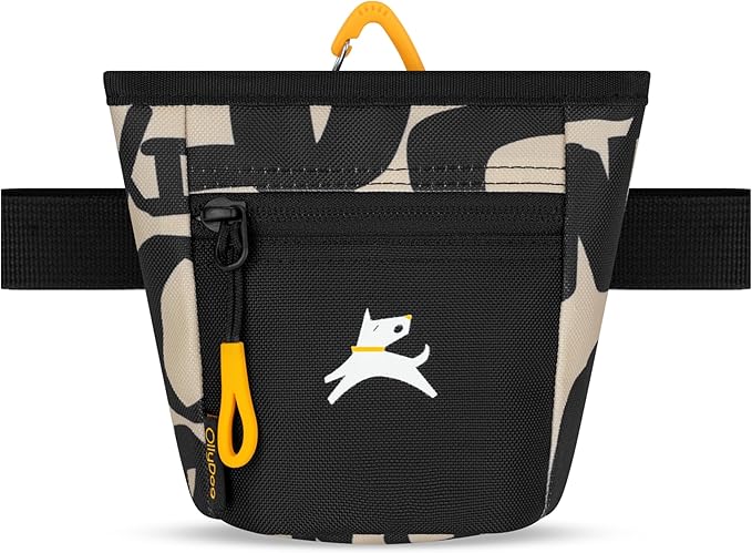 OllyDog, Goodie Treat Bag, Dog Treat Training Pouch | Magnetic Closure | 3 Ways to Wear | Hands-Free Waist Belt | Water-Resistant Recycled Vegan Fabric (Ciao)