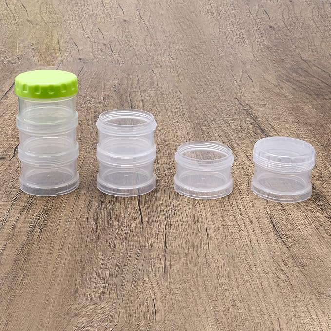 2 Pack 7 Day Pill Organizer Case Stackable Weekly Supplements Vitamins Pills Holder Dispenser Large Translucent Clear with Extra Lid