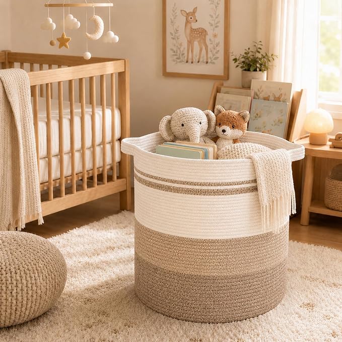 OIAHOMY 60L Laundry Basket Laundry Hamper Nursery Hamper Gradient Yellow | Tall Dirty Clothes Hamper with Handle,Blanket Basket,Decorative Basket for Living Room,Storage Basket,Toy Storage