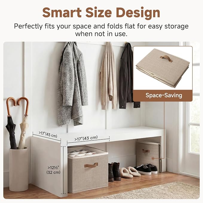 StorageWorks 16-Pair Closet Shoe Organizer with Adjustable Dividers, Taupe | Holds up to 16 Pairs, Foldable, Clear Lid, Reinforced Handles, Fits Sneakers, Boots & Heels, For Closet, Entryway & Bedroom