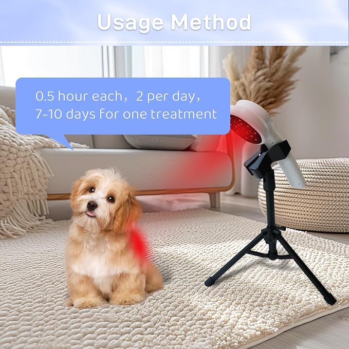 Cold Laser Therapy Device for Dogs - Infrared Red Light Therapy Device with Adjustable Stand, Portable Therapy Device for Pain Relief Arthritis, Spinal and Promote Blood Circulation