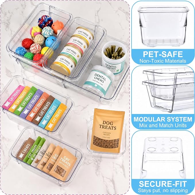 14 Pcs Expandable Clear Drawer Organizers, 3-Size Adjustable Storage Bins | Extendable Plastic Boxes, Thick Durable Arcrylic Bins for Makeup Jewelry Stationery Utensils Dresser Office Kitchen DIY Tools