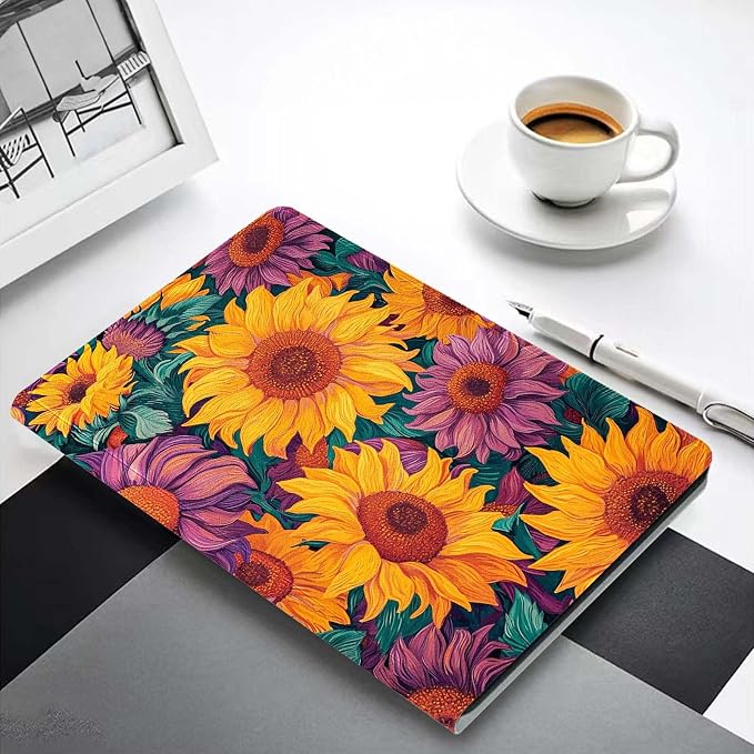 for Samsung Galaxy Tab S9 Plus/S9 FE Plus 5G 12.4 Inch 2023 Tablet Case,Premium Leather Folio Stand Auto Wake/Sleep,Multiple Viewing Stand,Blooming Sunflower