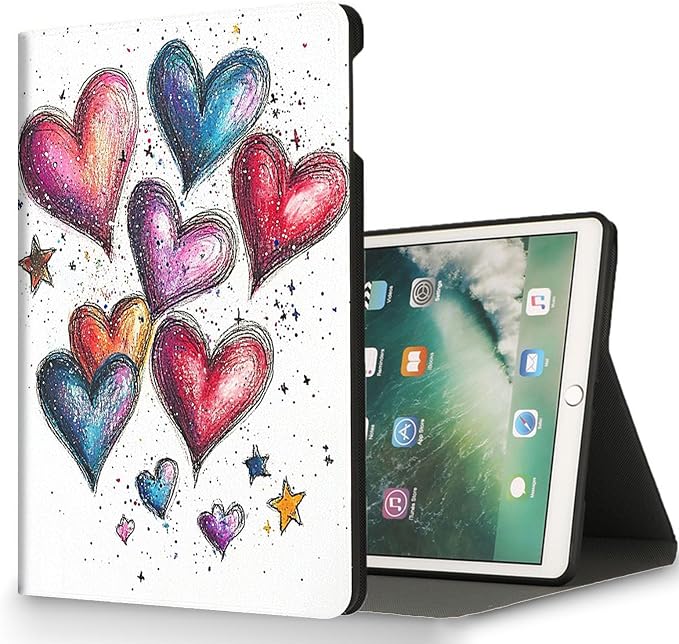 for Microsoft Surface Pro 8-13" 2021 Tablet Case,Auto Wake/Sleep,Adjustable Stand Protective Cover - Colorful Heart