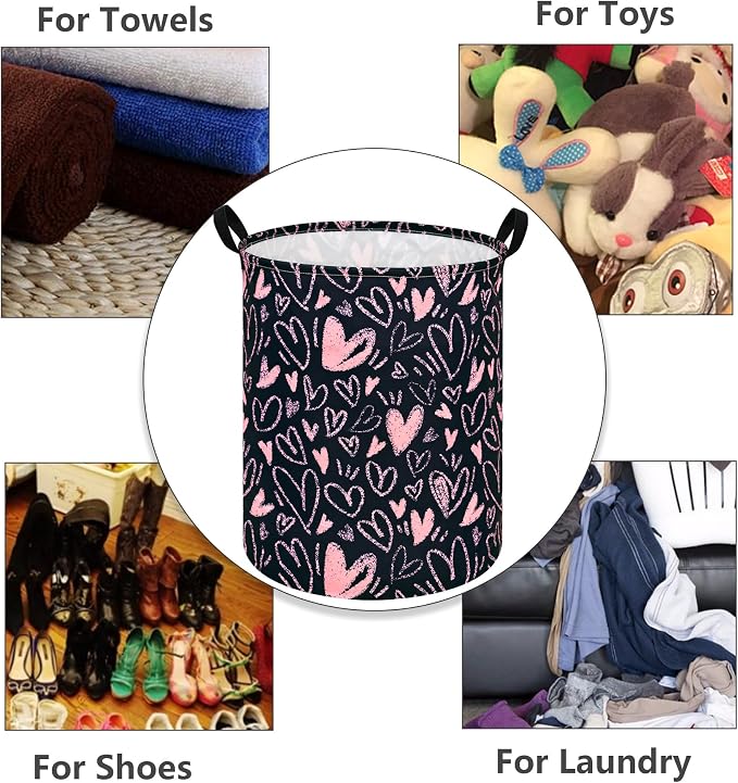 MAIZMZ Girls Room Storage Basket Decor Organizer Bins Kids Hamper Storage Bins Toy Box Women Laundry Basket Large Canvas Collapsible Chest for Home/Dorm/Kitchen/Pet/Office/Closet/Shelf/Gift Baskets