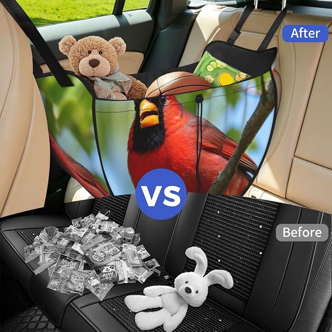 American Cardinal Car Seat Organizer-Backseat Storage Bag for Travel | Waterproof Durable. Holds Snacks Gear Essentials. Fits Most Cars.