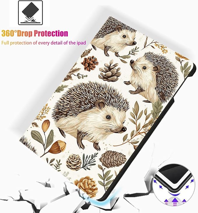 for Microsoft Surface Pro X/Pro X Plus-13 2019/2020/2021/2024 Tablet Case,Auto Wake/Sleep,Adjustable Stand Protective Cover - Hedgehog