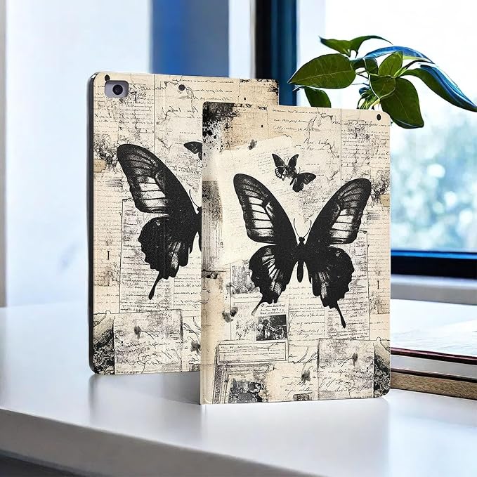 for Microsoft Surface Pro 8-13" 2021 Tablet Case,Auto Wake/Sleep,Adjustable Stand Protective Cover - Vintage Butterfly Art