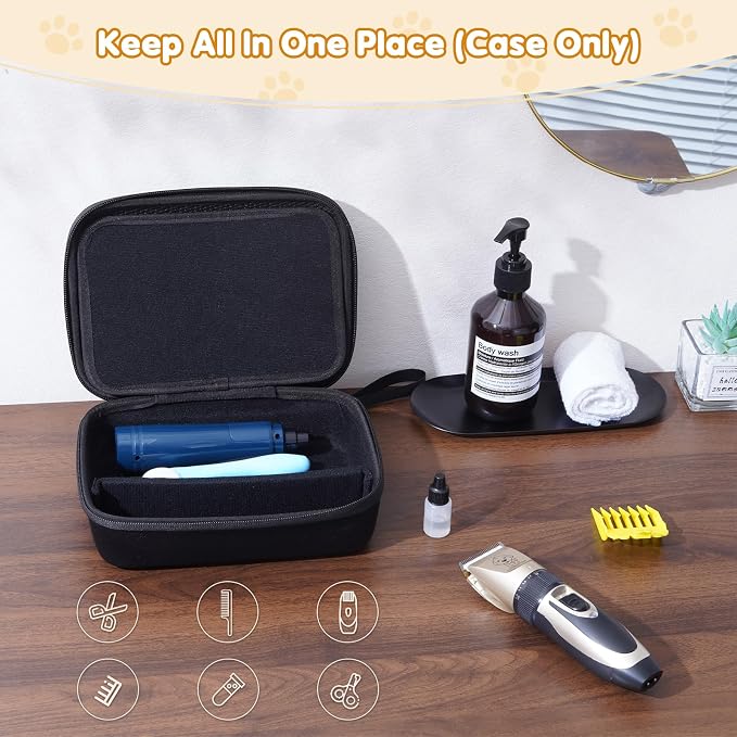 ProCase Hard Travel Case for Hair Clippers Bundle Hard Pet Grooming Tool Storage Case