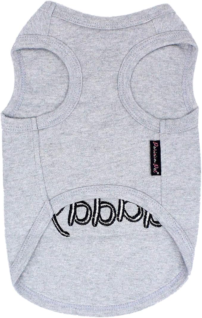 Parisian Pet Dog Shirt - 100% Cotton Shirts for Large Dogs - Grey Sleeveless Dogs Clothes - Lightweight and Breathable Puppy Clothes - Stretchy Dog Apparel - I Love My Daddy T Shirt for Pet