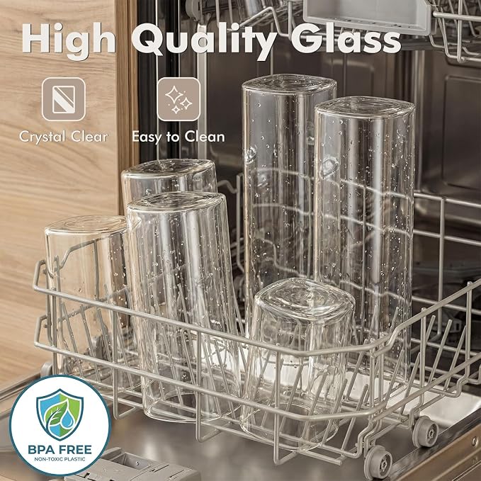 4-Pack 1.2Qt Square Glass Storage Jars with Bamboo Lids | Minimalist Kitchen Organizer,Pantry Storage Container,Food Storage Container,Scandinavian Style Storage,Nordic Style Storage