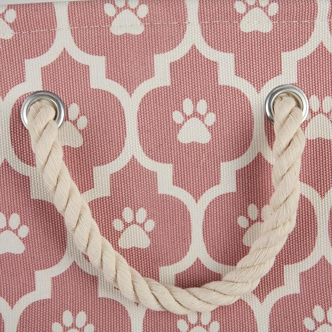 Bone Dry 6192 Pet Storage Collection Lattice Paw Print, Medium Rectangle, Rose