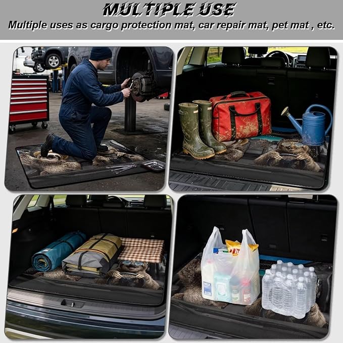 Funny Driving Animal Car Trunk Mat Universal Size 29" x 39", Funny Sloth Cargo Liner Suitable Picnic Camping Auto Protective Mat, Trunk Liner for Families/Travel Enthusiasts