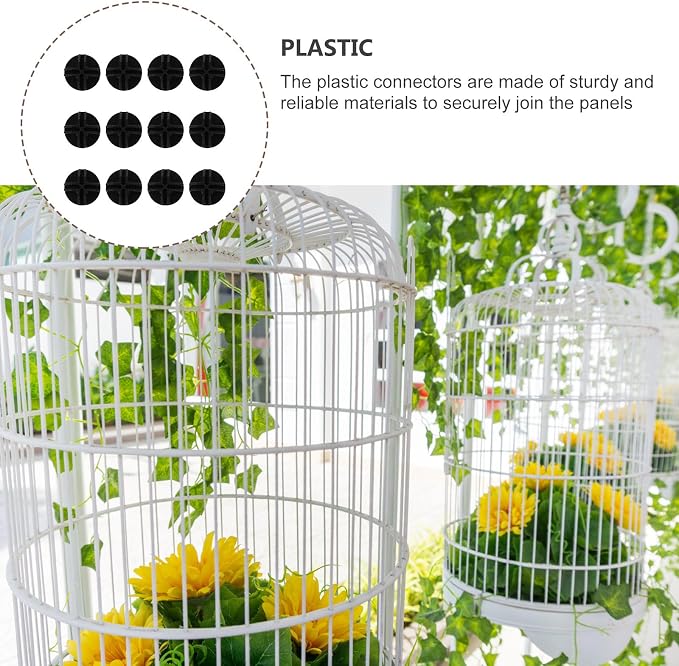 12Pcs Plastic PET Cage Connectors Securely Join Panels Black | Reusable Buckles for Enclosures, Sturdy Fixing Accessories, Portable Household Set, 12 Piece Pack