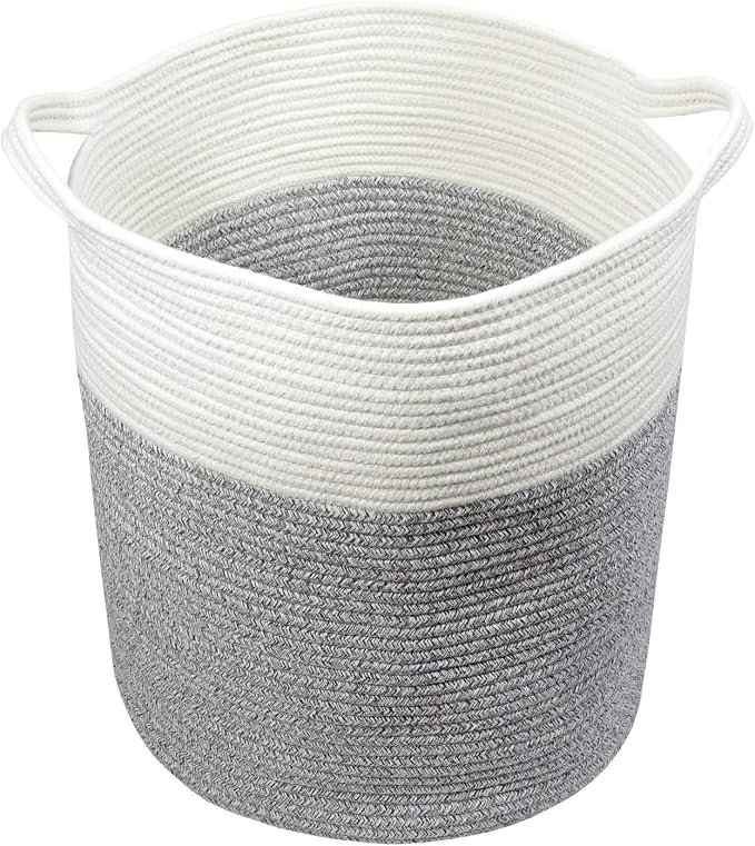 COMFY-HOMI XXXL Large Laundry Basket, Cotton Rope Nursery Woven Basket for Storage, Blanket Baskets Living Room Laundry Hamper, Dog Toy Storage Organizer, Home Decor