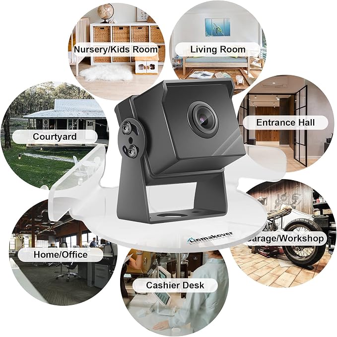 2 Pack Acrylic Mini Circular Corner Shelf Mount for Security Cameras, Baby Monitors, Plants & More, Universal Cam Holder, Easy to Install, Screwless with Damage-free Replacement Strips (Clear)