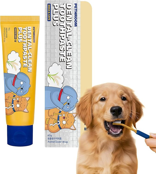 PETHROOM Pet Dental Clean Toothpaste Plus for Dogs & Cats – Pet Friendly Flavor, Enzymatic Toothpaste for Fresh Breath & Plaque Control, Gentle Daily Dental Care, Net Wt 2.1 oz