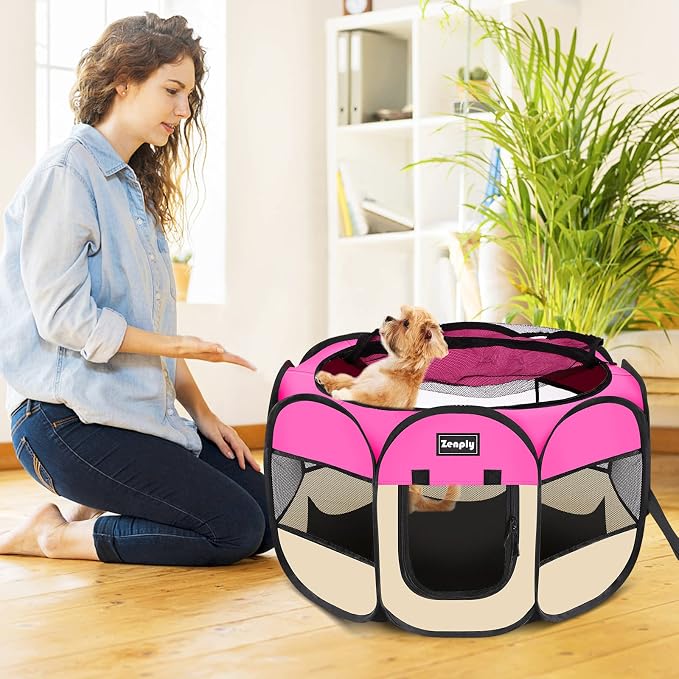Foldable Pet Playpen, Pop Up Dog Kennel Tent for Indoor and Outdoor Use | Foldable Pet Playpen, Pop Up Dog Kennel Tent for Indoor and Outdoor Use
