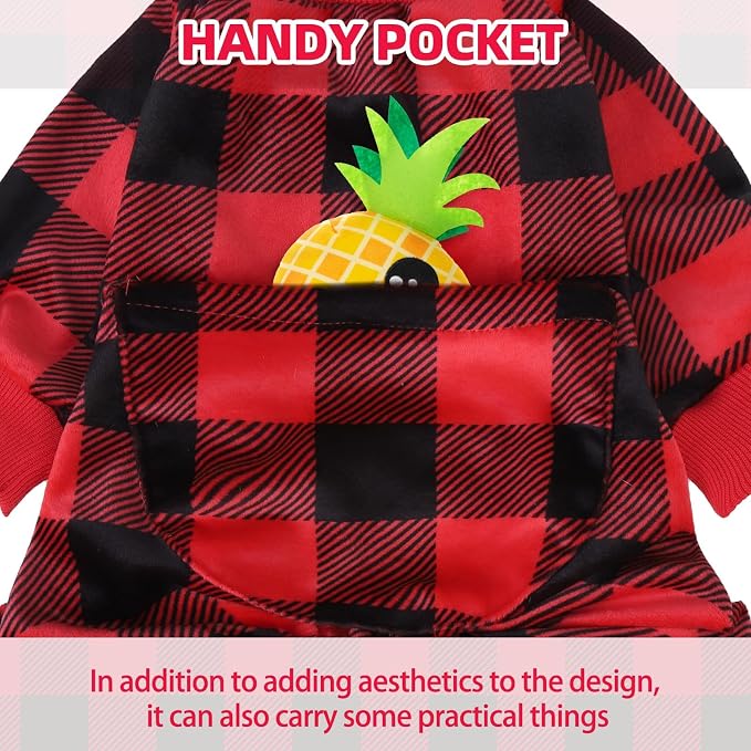 PUPTECK Soft Fleece Dog Pajamas for Small Medium Dogs, Dog Onesie Puppy Sweaters Clothes Jumpsuit Pjs, Cute Jammies Cat Coat Pet Costume Apparel