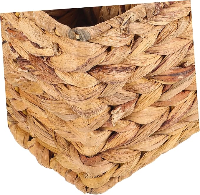 ABOOFAN Woven Storage Basket Decorative Organizer for Bathroom Bedroom and Office Rattan Design for Toiletries Household Items and Pet Toys