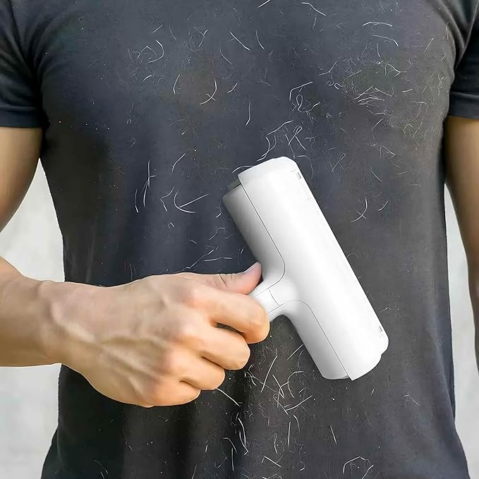 Reusable Pet Hair Remover Roller – Dog & Cat Fur Lint Cleaner for Sofa, Carpet, Bed & Car Seats – No Adhesive Required (White/Orange)