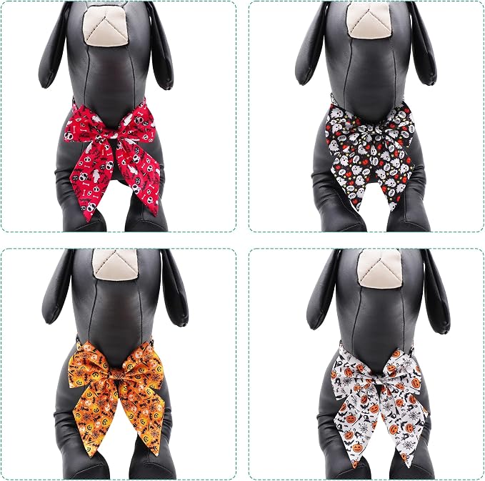 PET SHOW 10 Pack Halloween Sailor Dog Bowties for Large Dogs