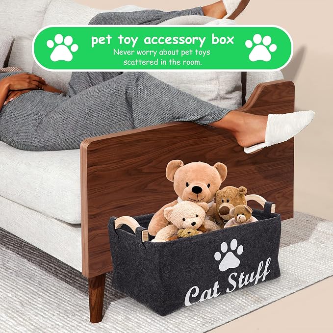 Mipcase Pet Storage Box Puppy Toy Shelf Felt